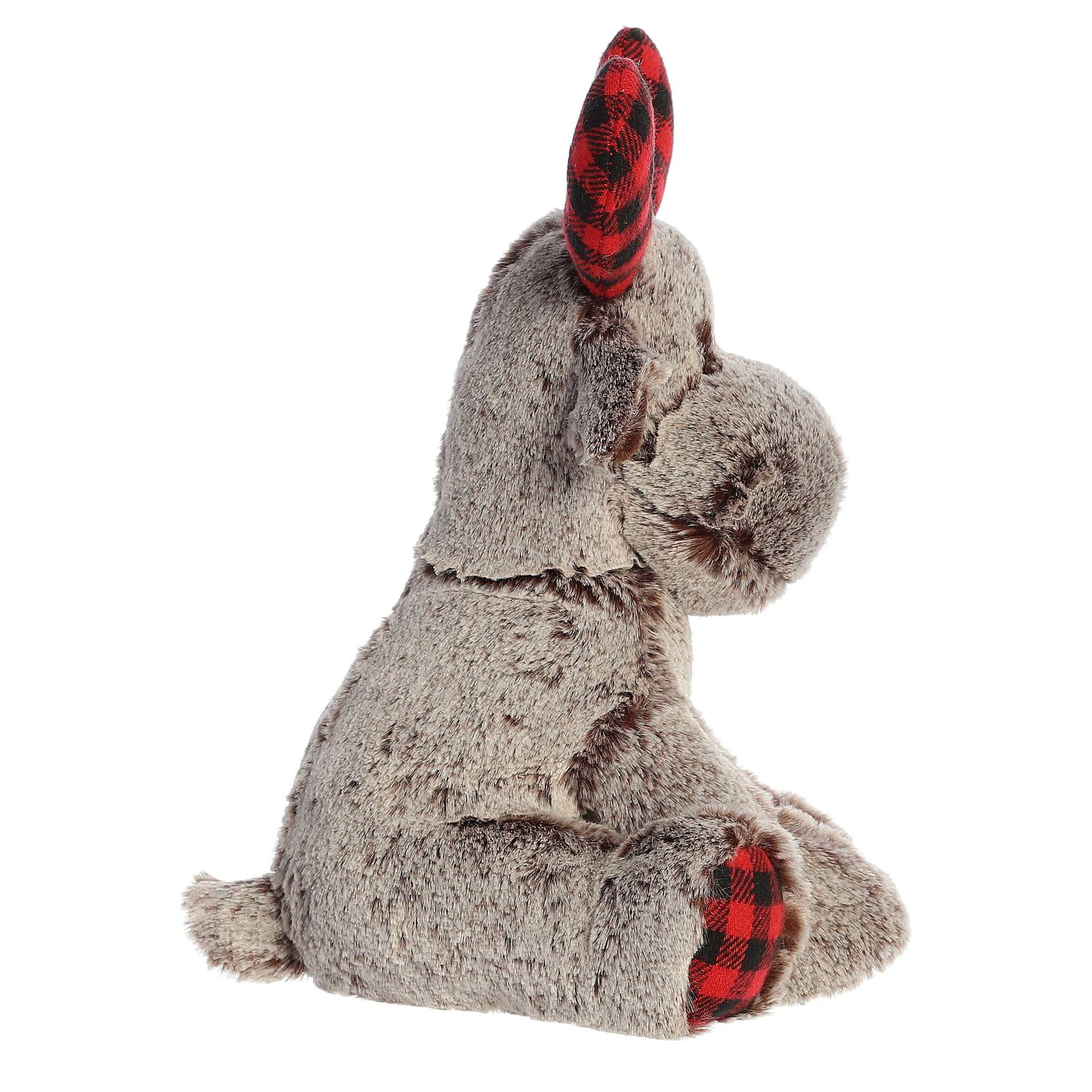 Aurora Plush Buffalo Plaid Moose 9"