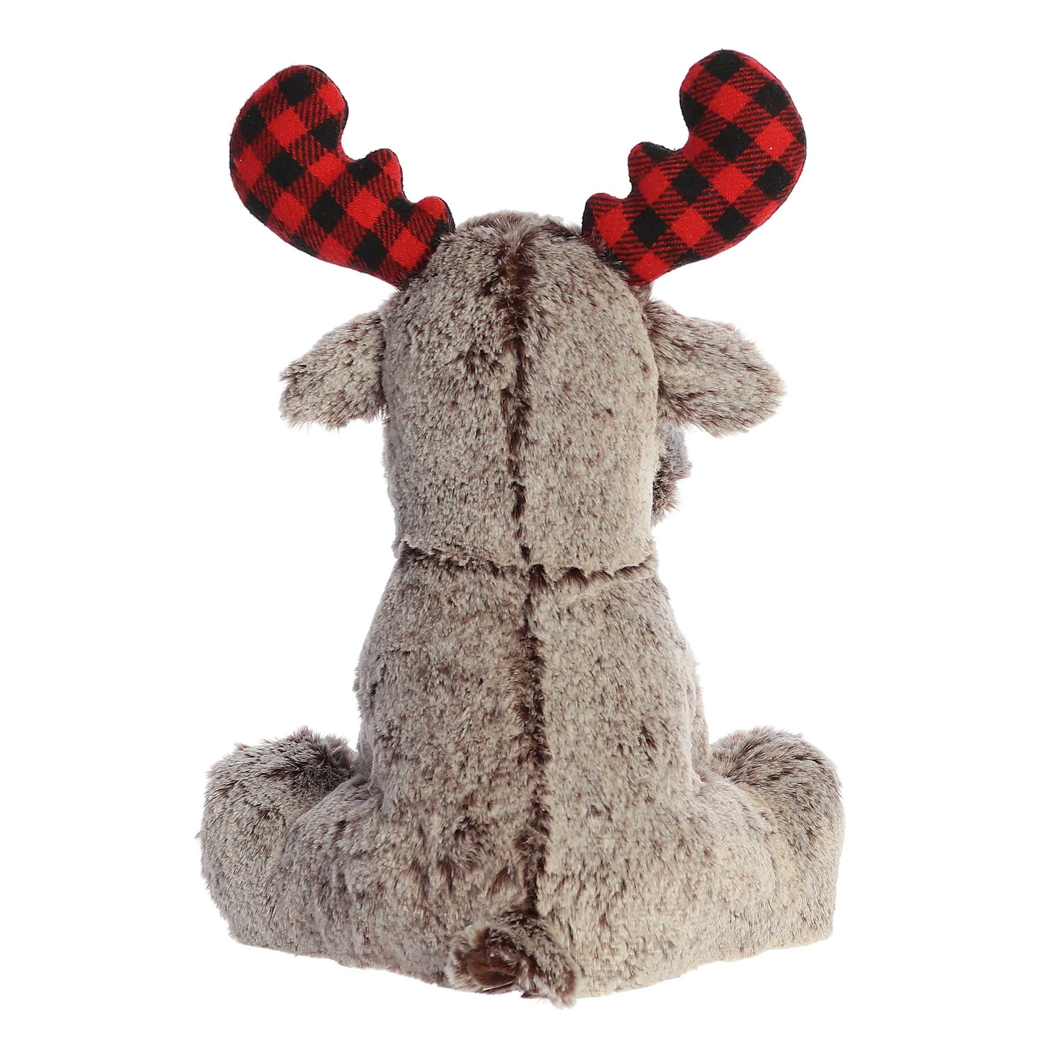 Aurora Plush Buffalo Plaid Moose 9"