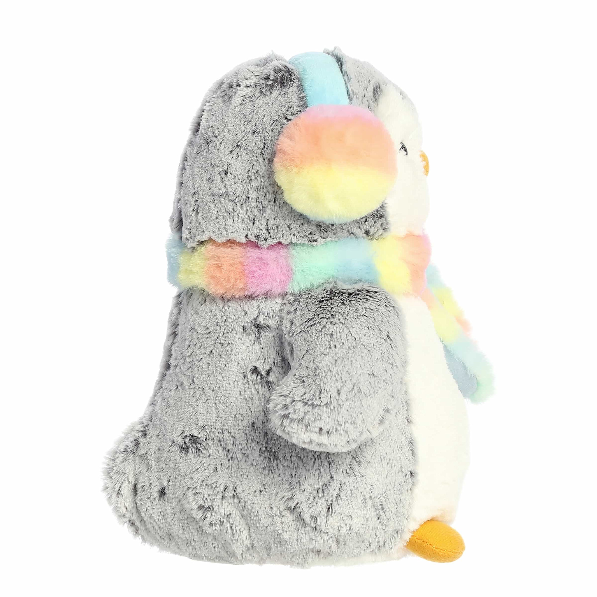Aurora Plush PomPom Penguin Muffs & Scarf 9"