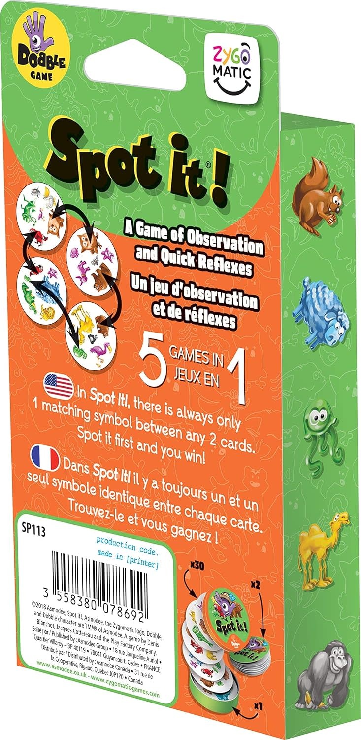 Asmodee Spot It!  Eco Game Junior Animals