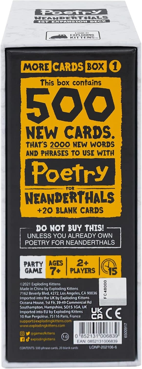 Poetry for Neanderthals More Cards Box 1