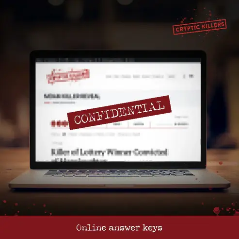 Gamewright Cryptic Killers Game Murder at the Movie Theater