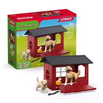 Schleich Schleich Farm World Dog Kennel with Golden Retrievers