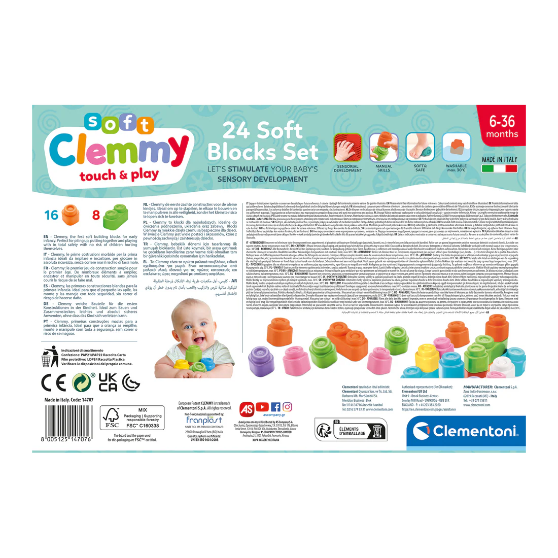 Clementoni Clementoni Soft Clemmy 24 Soft Block Set