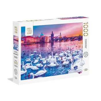 Belvedere Puzzle 1000pc Swans at Sunset