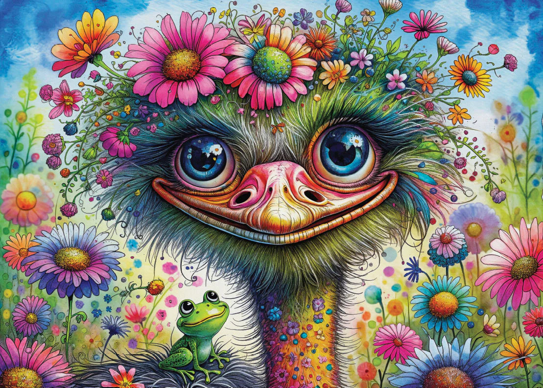 Delfy Puzzle 1000pc Ostrich and Friend