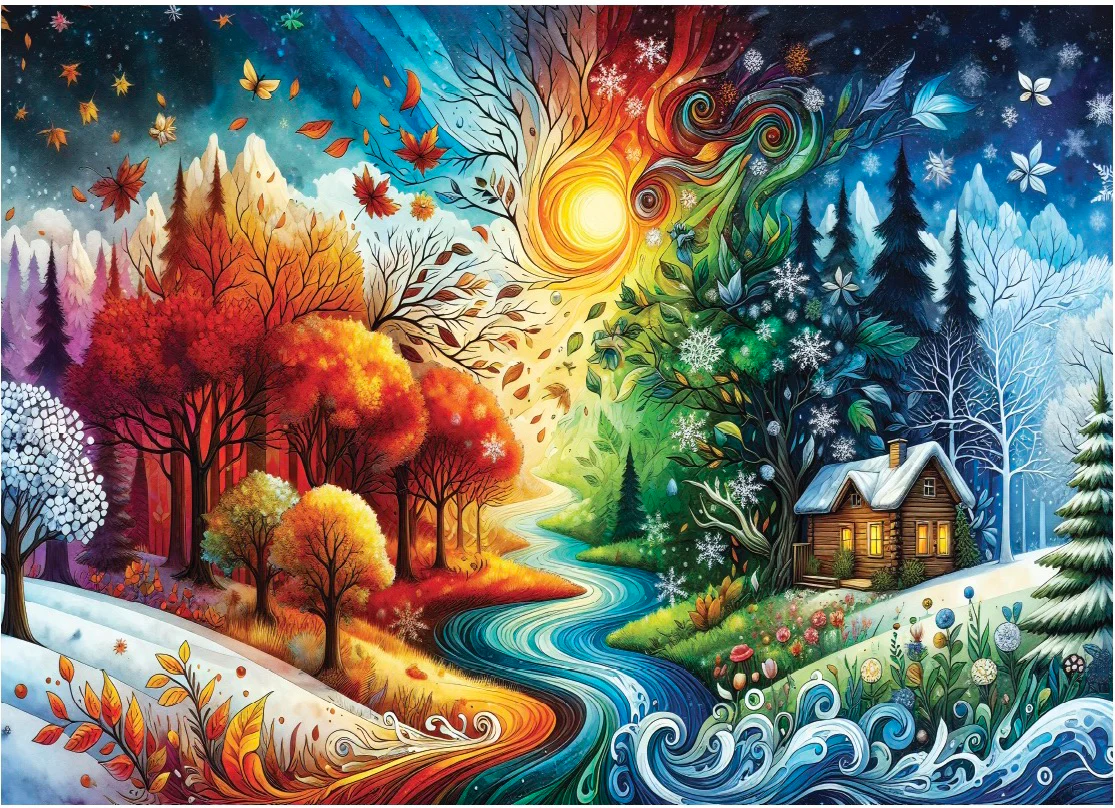 Delfy Puzzle 1000pc Harmony in Seasons