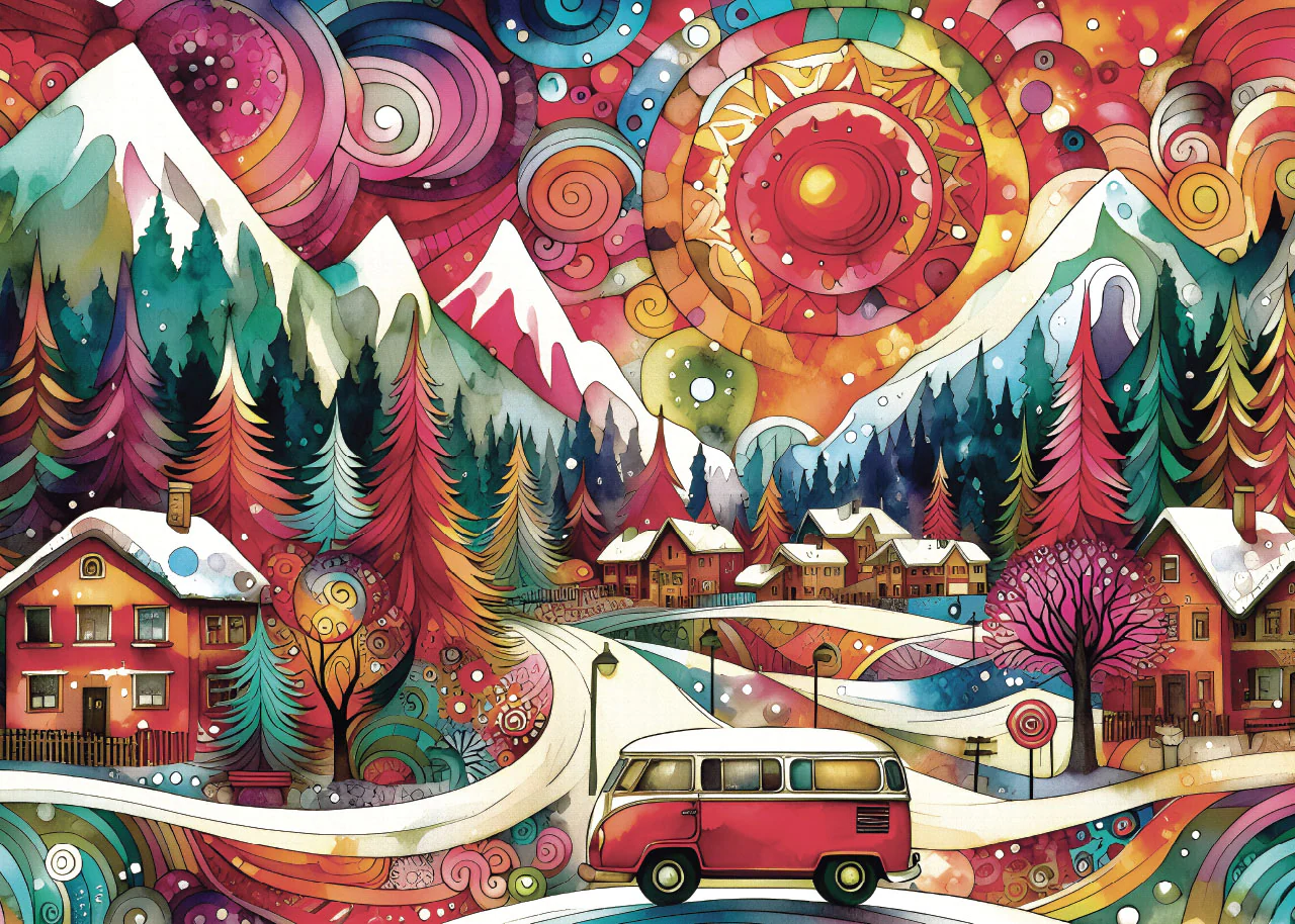 JaCaRou Puzzle 1000pc Mountains Meet Motion