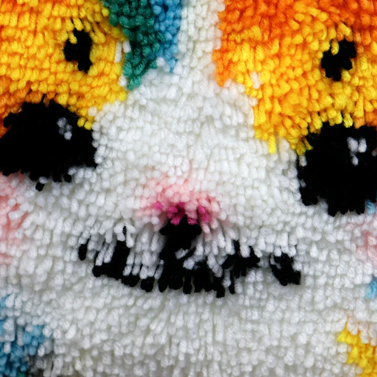 JaCaRou Latch Hook Pillow Cat Face