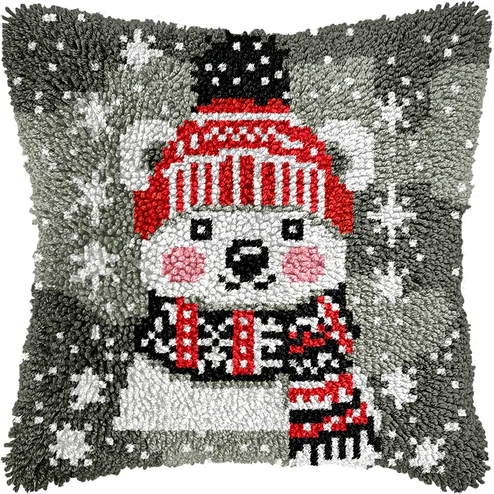 JaCaRou Latch Hook Pillow Polar Bear