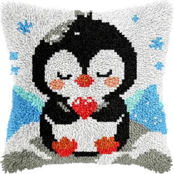 JaCaRou Latch Hook Pillow Penguin