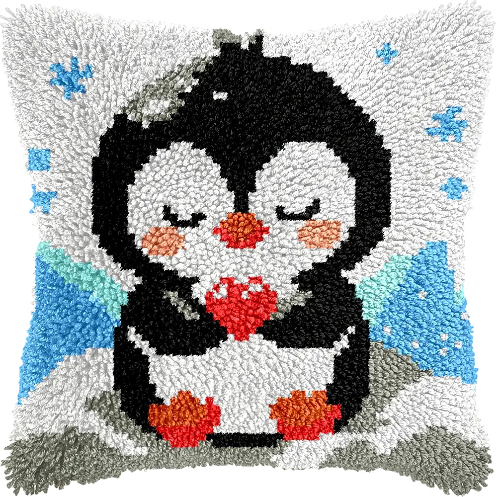JaCaRou Latch Hook Pillow Penguin
