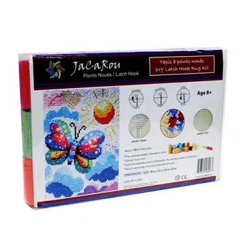 JaCaRou Latch Hook Small Rug Butterfly