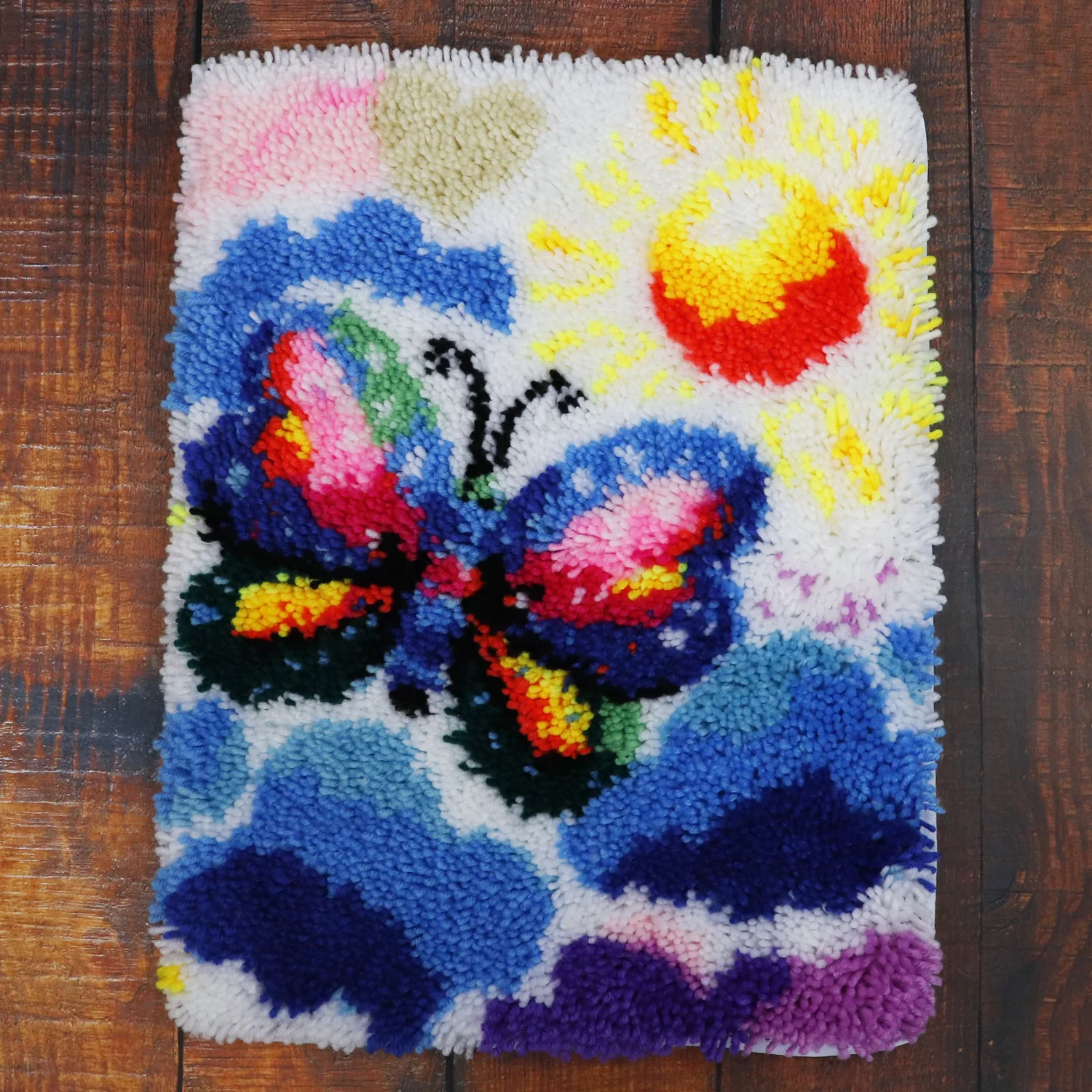 JaCaRou Latch Hook Small Rug Butterfly