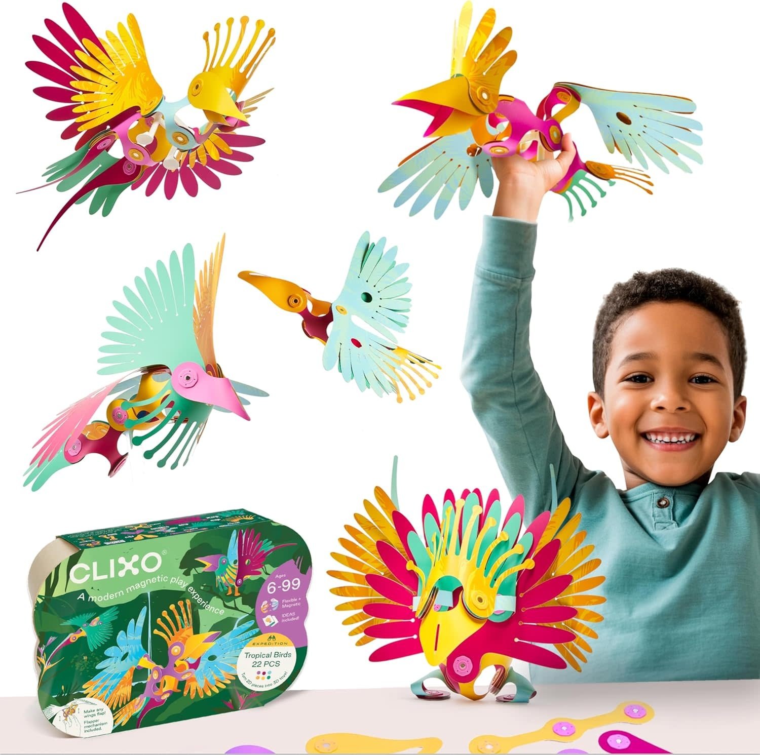 Clixo Magnetic Play: Tropical Birds Pack