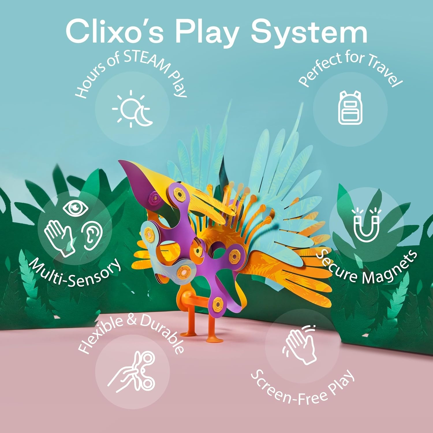 Clixo Magnetic Play: Tropical Birds Pack