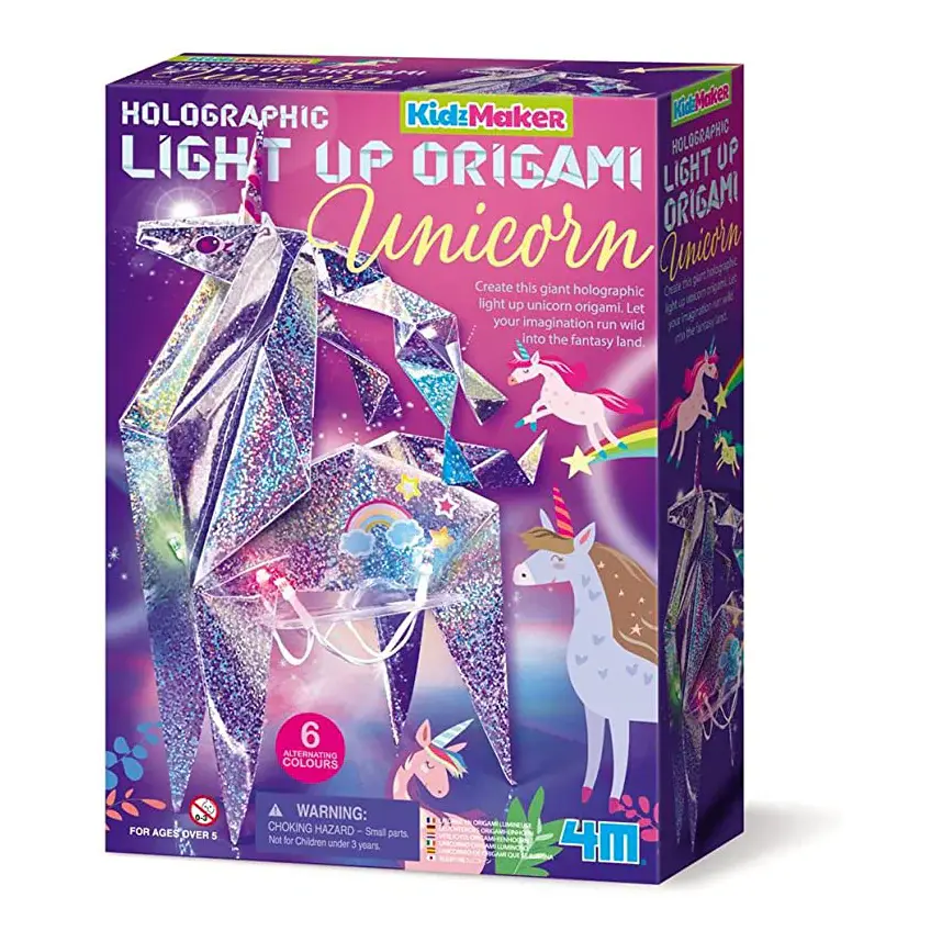 KidzMaker Holographic Light-Up Origami Unicorn
