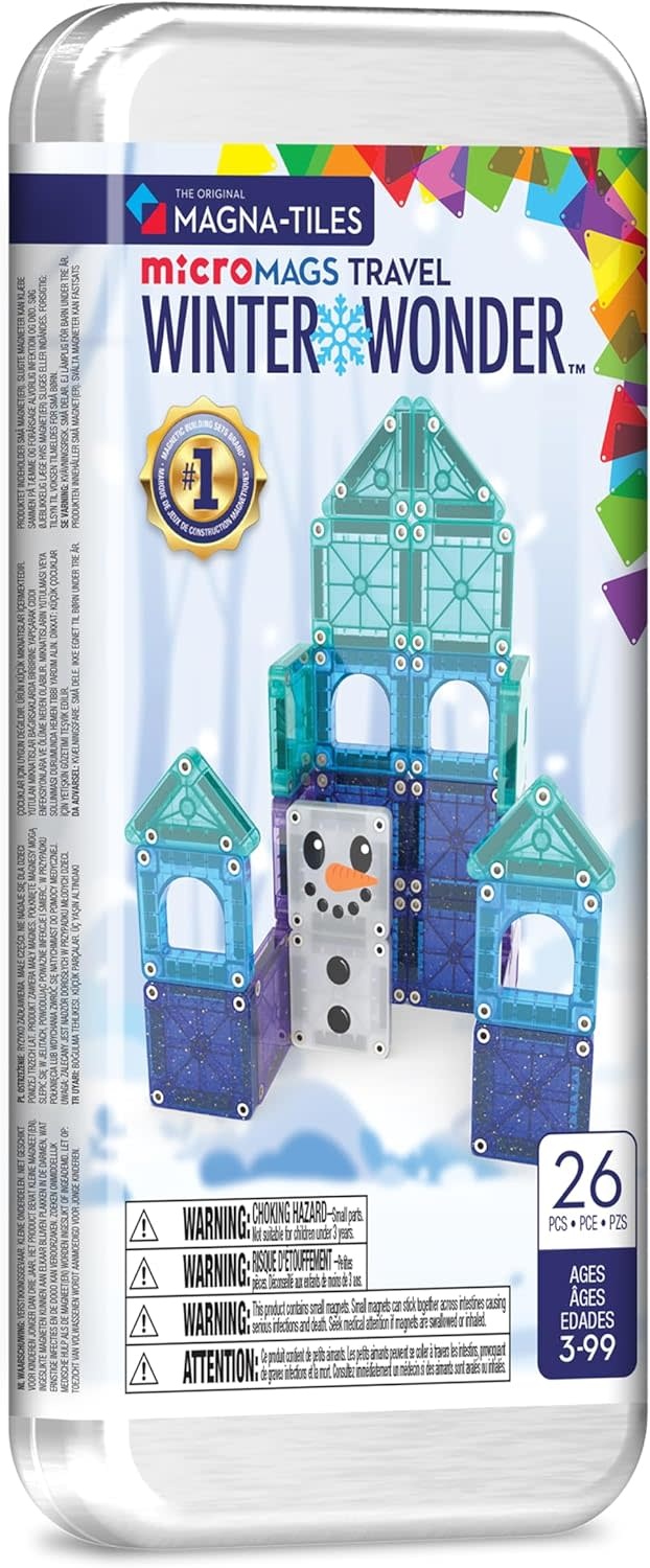 Magna-Tiles Magna-Tiles MicroMAGS Winter Wonderland Travel Set 26 piece set
