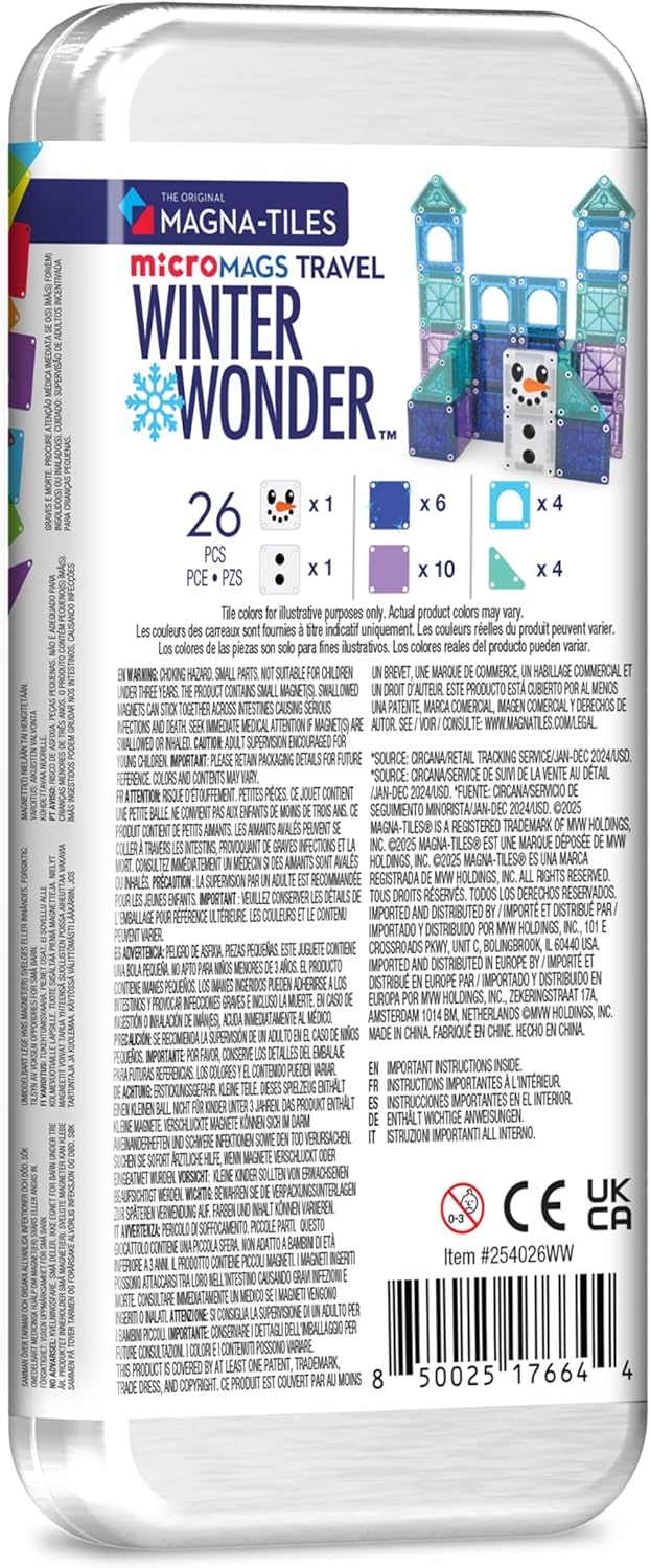 Magna-Tiles Magna-Tiles MicroMAGS Winter Wonderland Travel Set 26 piece set
