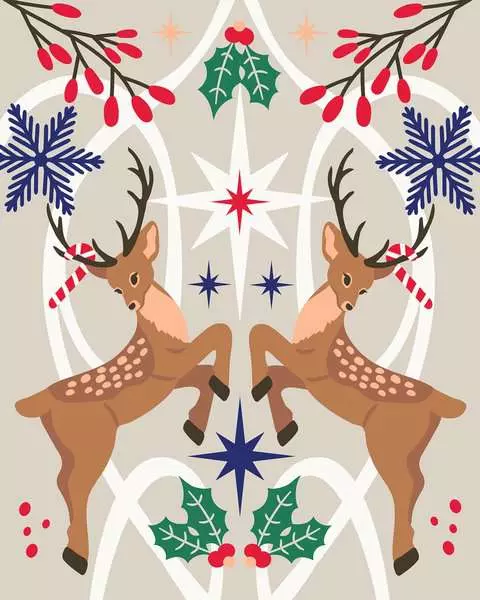 CreArt Adult 24x30 Christmas Deer