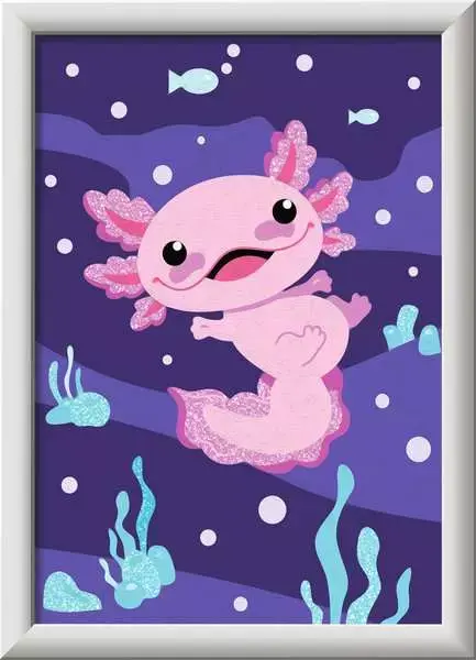 CreArt Painting by Numbers Axolotl w/Glitter