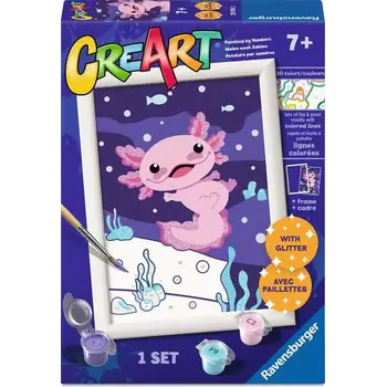 CreArt Child Painting by Numbers Axolotl w/Glitter
