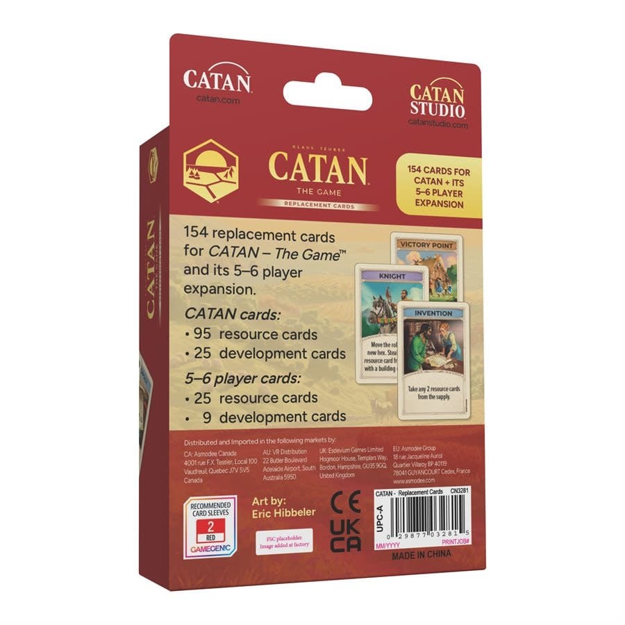 Catan Studios Catan Accessory: Base Game Cards 6th Edition