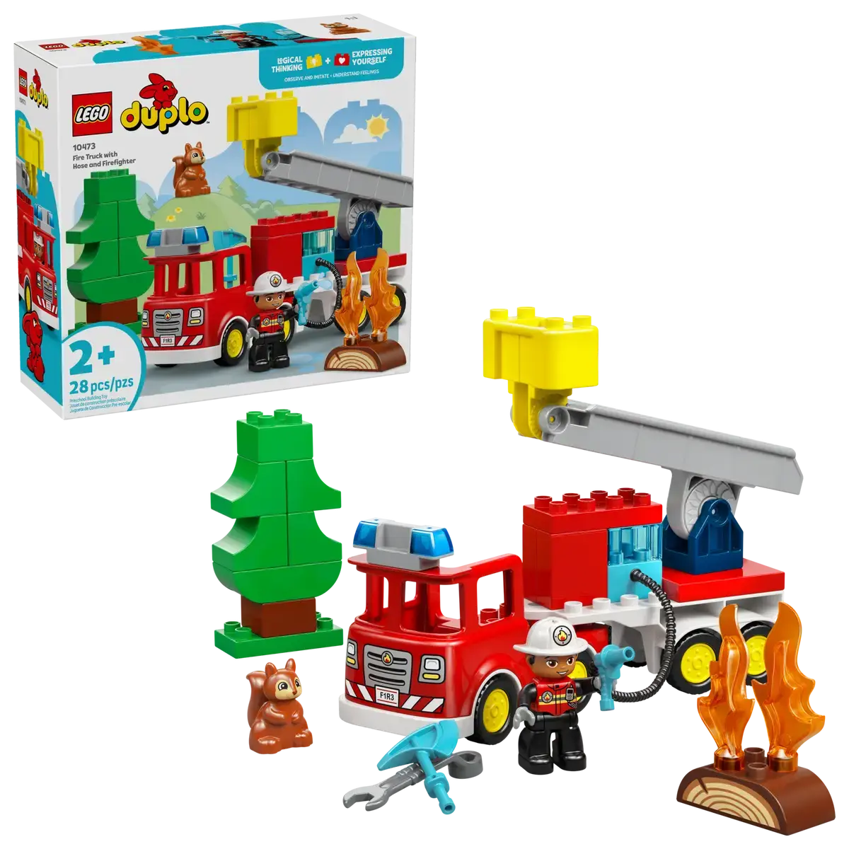 Lego Lego Duplo Fire Truck with Hose and Firefighter