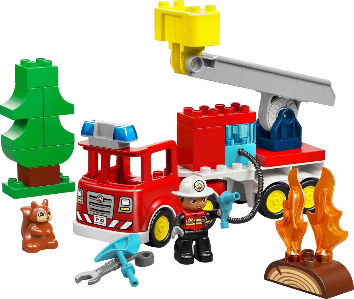 Lego Lego Duplo Fire Truck with Hose and Firefighter