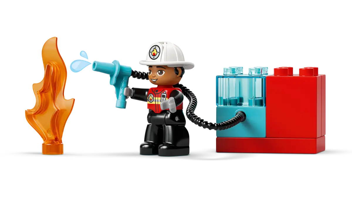 Lego Lego Duplo Fire Truck with Hose and Firefighter
