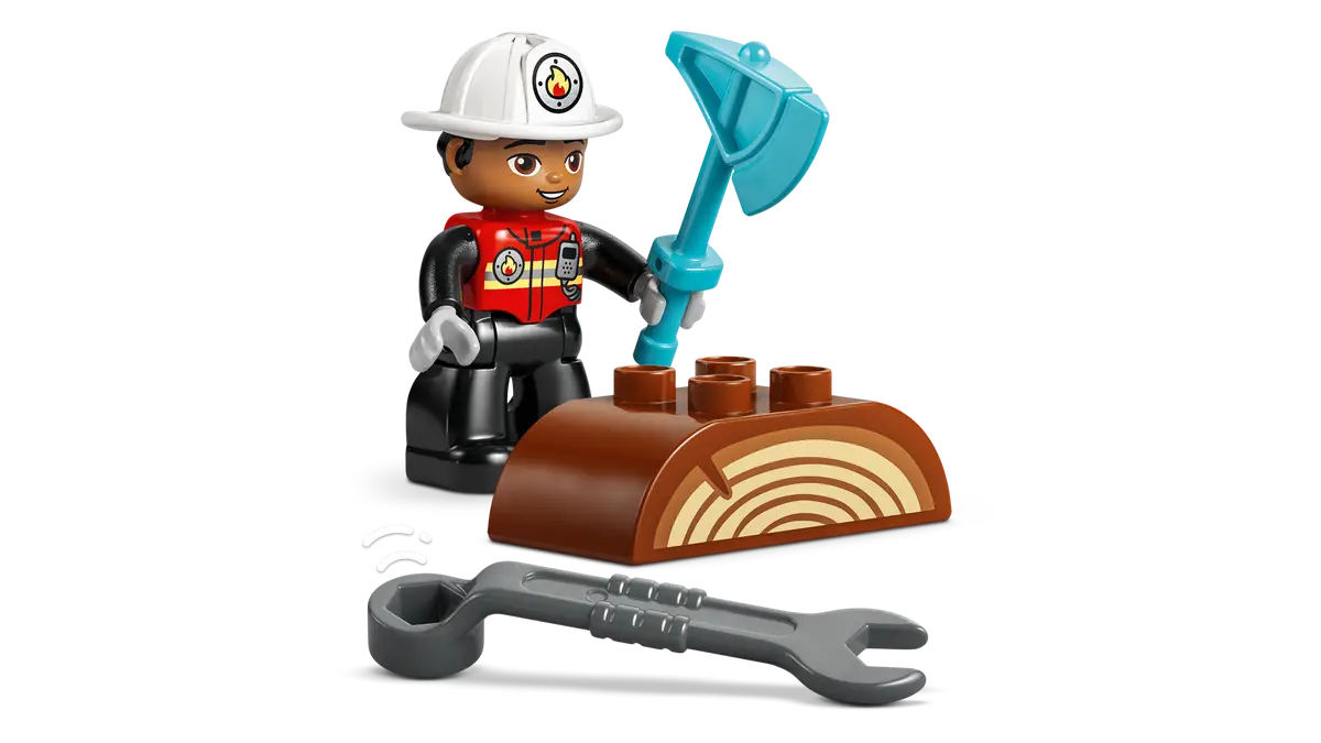 Lego Lego Duplo Fire Truck with Hose and Firefighter