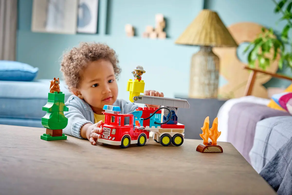 Lego Lego Duplo Fire Truck with Hose and Firefighter