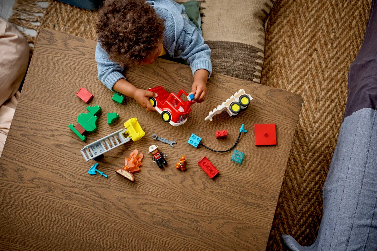 Lego Lego Duplo Fire Truck with Hose and Firefighter