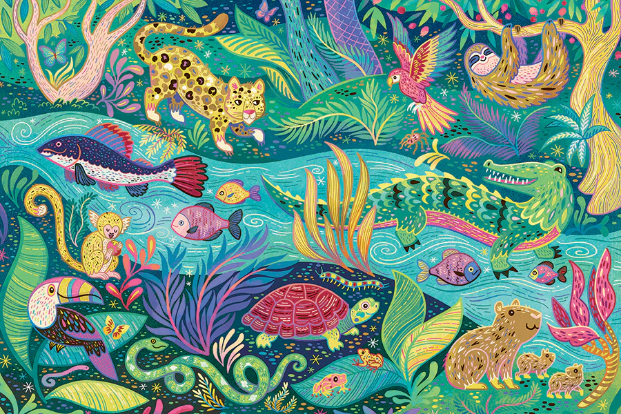 Cobble Hill Puzzles Cobble Hill Floor Puzzle 35pc In the Rainforest