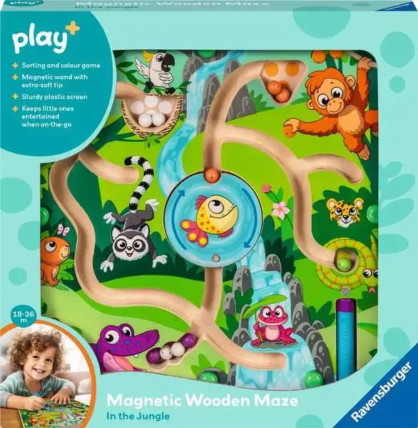 Play + Magnetic Wooden Maze: Jungle