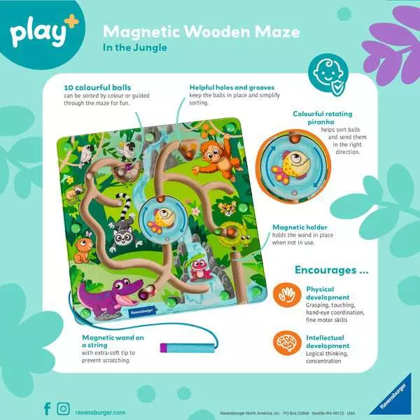 Play + Magnetic Wooden Maze: Jungle