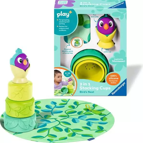 Play + 3 in 1 Stacking Cups: Bird's Nest