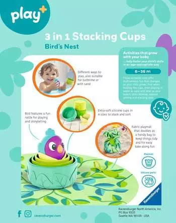 Play + 3 in 1 Stacking Cups: Bird's Nest