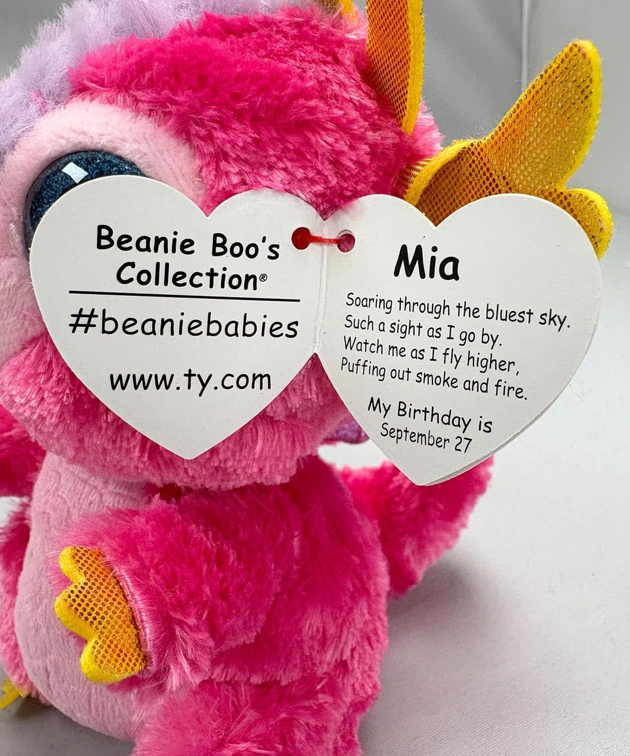 Ty Ty Beanie Boo Regular Mia Dragon