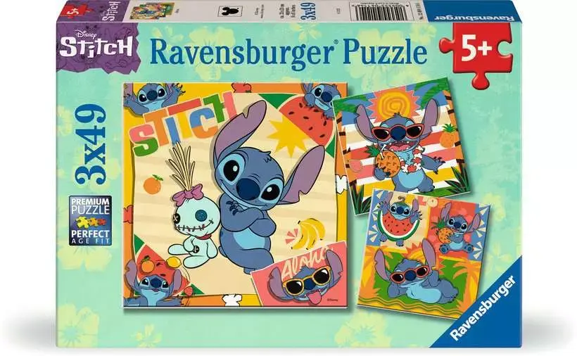 Ravensburger Ravensburger Puzzle 3x49pc Disney Stitch
