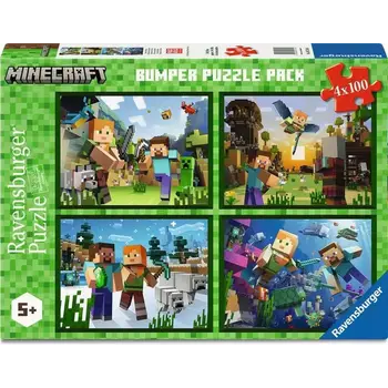 Ravensburger Ravensburger Puzzle Bumper Pack 4 x 100pc Minecraft
