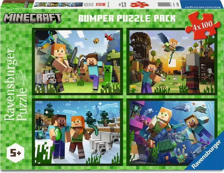 Ravensburger Ravensburger Puzzle Bumper Pack 4 x 100pc Minecraft