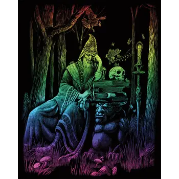 Engraving Art Rainbow Wizard