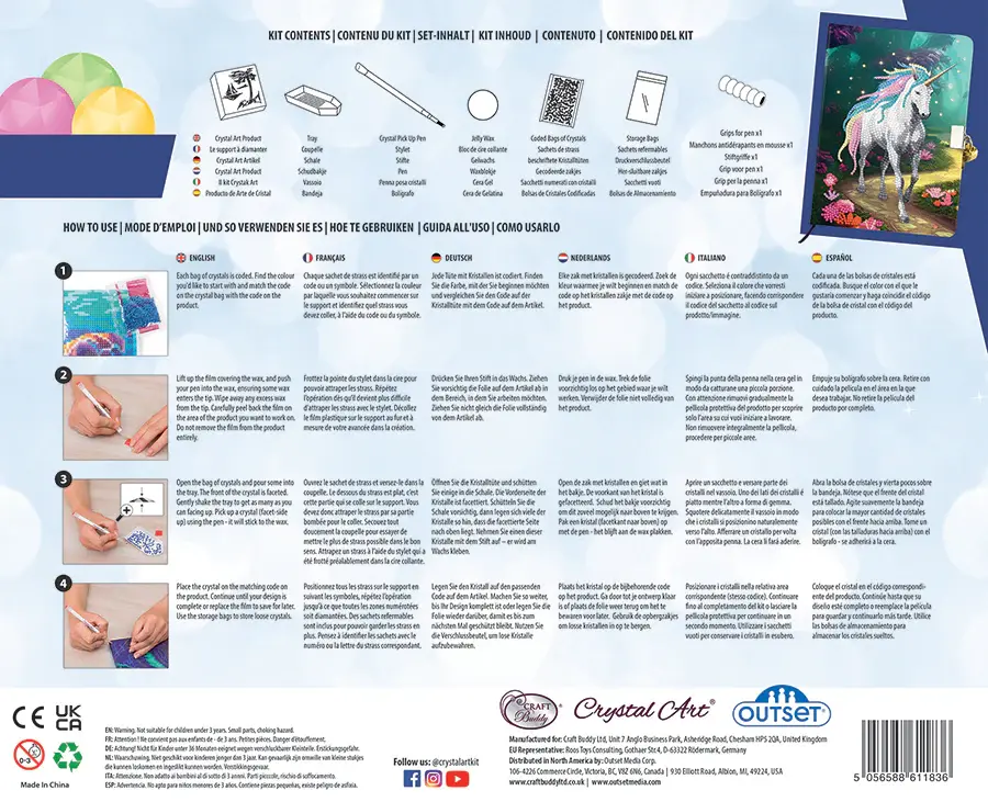 Crystal Art Secret Diary Kit Unicorn Stroll