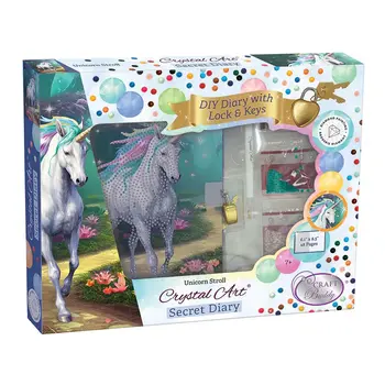 Crystal Art Secret Diary Kit Unicorn Stroll
