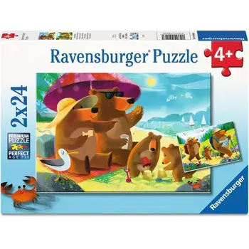 Ravensburger Ravensburger Puzzle 2x24pc Bear Family Vacation