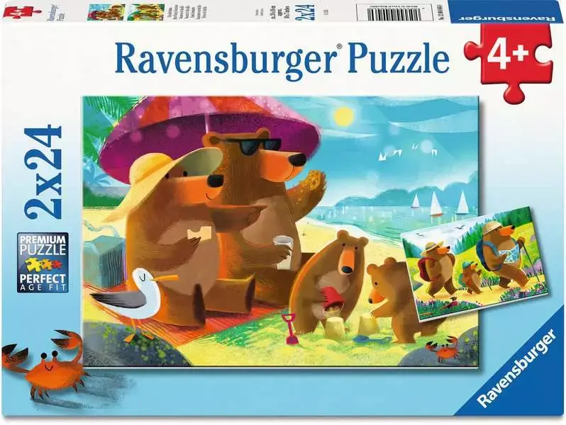 Ravensburger Ravensburger Puzzle 2x24pc Bear Family Vacation
