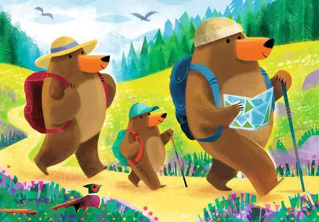 Ravensburger Ravensburger Puzzle 2x24pc Bear Family Vacation
