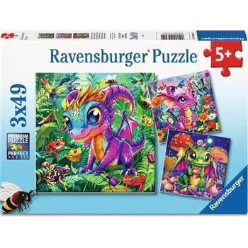 Ravensburger Ravensburger Puzzle 3x49pc Baby Garden Dragons