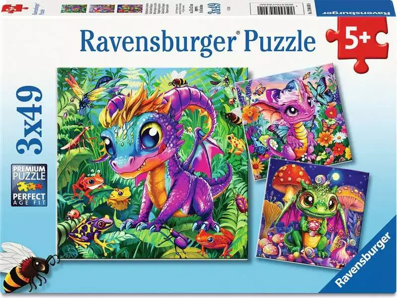Ravensburger Ravensburger Puzzle 3x49pc Baby Garden Dragons